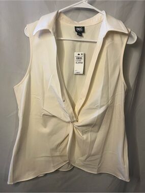 NWT I.N.C Romantic Fash Cream Top Size XL